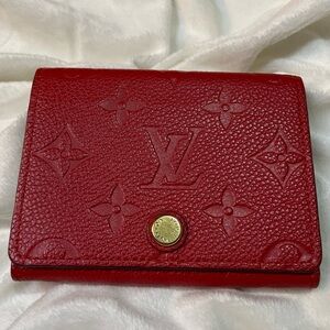 Louis Vuitton Red Monogram Empreinte Card Case Wallet ❤️